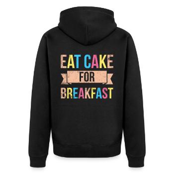 Mangez des gâteaux pour le petit-déjeuner pour les boulangers ou - Veste à capuche bio Premium Unisexe - noir - Dos - Nico (187cm)