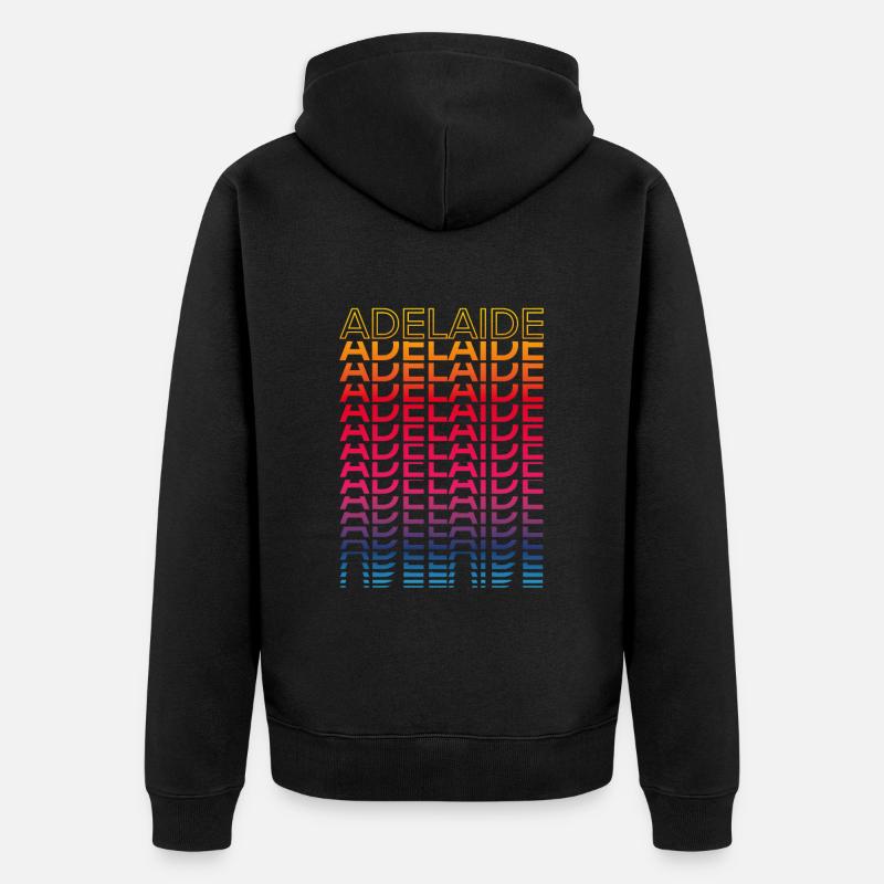 Retro Nostalgisch Stadt - Regenbogen Adelaide - Unisex Premium Bio Zip Hoodie - Schwarz