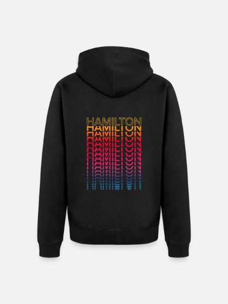 Retro Nostalgic City - Rainbow Hamilton - Unisex Premium Organic Zip Hoodie - black