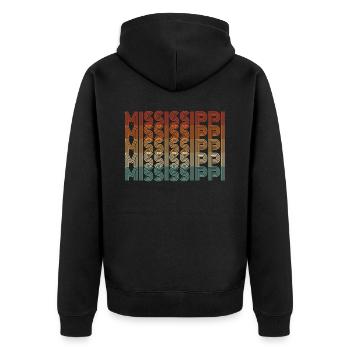 Mississippi reisende geschenk - Unisex Premium Bio Zip Hoodie - Schwarz - Hinten - Nico (187cm)