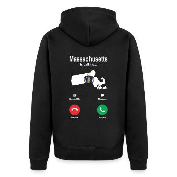 Schönes Massachusetts geschenk - Unisex Premium Bio Zip Hoodie - Schwarz - Hinten - Nico (187cm)
