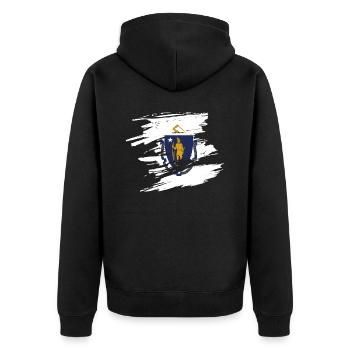 Massachusetts Home Pride Gift - Unisex Premium Organic Zip Hoodie - black - Back - Nico (187cm)