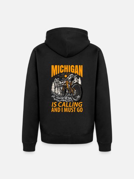 Michigan Travels Gift - Unisex Premium Organic Zip Hoodie - black
