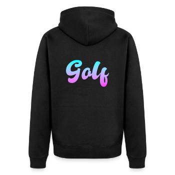 Gulf - Unisex Premium Organic Zip Hoodie - black - Back - Nico (187cm)