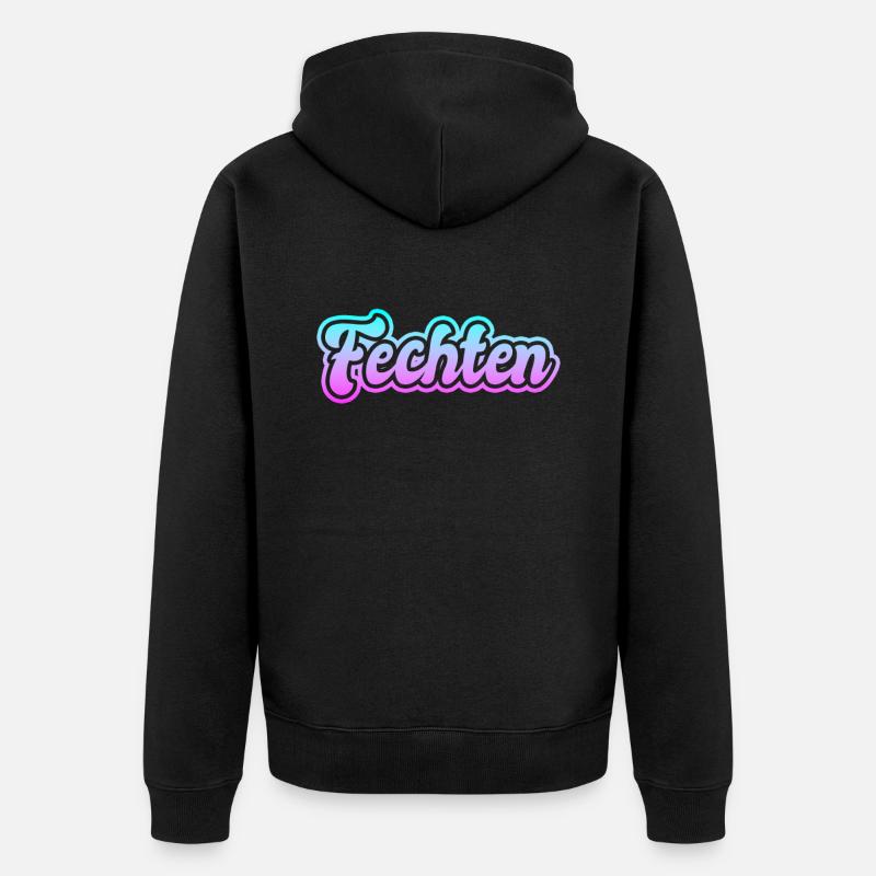 Fechten - Unisex Premium Bio Zip Hoodie - Schwarz