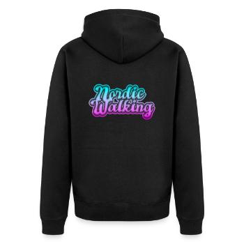 Nordic Walking - Unisex Premium Bio Zip Hoodie - Schwarz - Hinten - Nico (187cm)