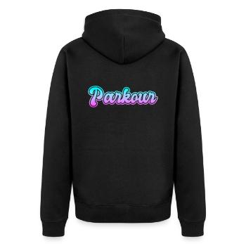 Parkour - Unisex Premium Organic Zip Hoodie - black - Back - Nico (187cm)