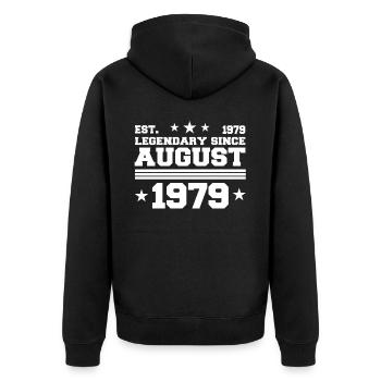 43ème anniversaire Août né 1979 Idée cadeau - Veste à capuche bio Premium Unisexe - noir - Dos - Nico (187cm)