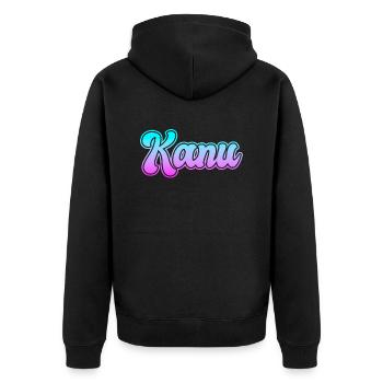 Kanu - Unisex Premium Bio Zip Hoodie - Schwarz - Hinten - Nico (187cm)