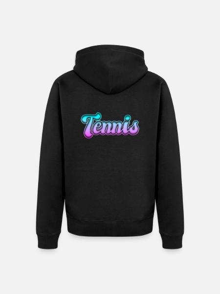 Tennis - Unisex Premium Bio Zip Hoodie - Schwarz