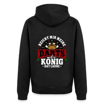 Reicht mir meine Darts Dartspieler - Unisex Premium Bio Zip Hoodie - Schwarz - Hinten - Nico (187cm)