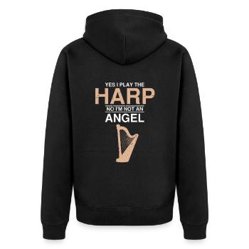 Conception de harpe pour harpiste et joueur de harpe - Veste à capuche bio Premium Unisexe - noir - Dos - Nico (187cm)