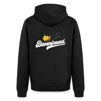 Bienenzüchter Imker Bienenfreund - Unisex Premium Bio Zip Hoodie - Schwarz - Hinten - Nico (187cm)