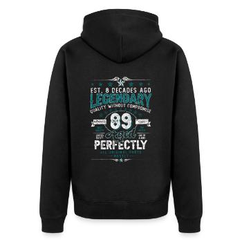 Vintage Legendary - Aged perfectly 30th Birthday - Unisex Premium Organic Zip Hoodie - black - Back - Nico (187cm)
