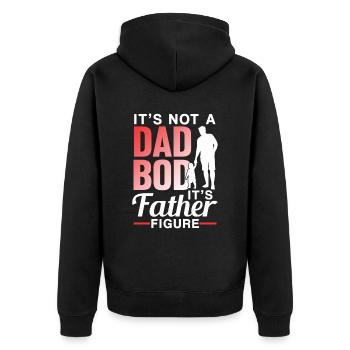 Nicht Ein Dad Bod Sondern Eine Vaterfigur Papa - Unisex Premium Bio Zip Hoodie - Schwarz - Hinten - Nico (187cm)
