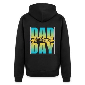 Vatertag Sprüche Vater Tag Papa Vater Papi - Unisex Premium Bio Zip Hoodie - Schwarz - Hinten - Nico (187cm)