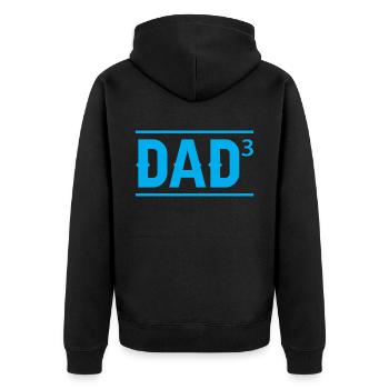 Father Of Three Children Father Day Daddy Papa - Unisex Premium Organic Zip Hoodie - black - Back - Nico (187cm)