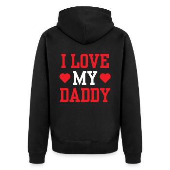 I Love My Daddy Father Papa Dad Father Day - Unisex Premium Organic Zip Hoodie - black - Back - Nico (187cm)