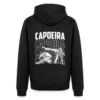 Capoeira Hobby Brazilian Training Martial Arts - Unisex Premium Organic Zip Hoodie - black - Back - Nico (187cm)