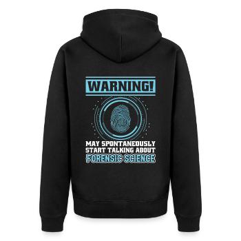 Talk about forensic science - Unisex Premium Organic Zip Hoodie - black - Back - Nico (187cm)