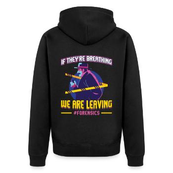 When You , We Go - Forensics - Unisex Premium Organic Zip Hoodie - black - Back - Nico (187cm)