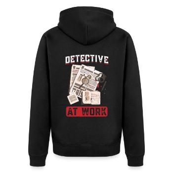 Detective at work - Unisex Premium Organic Zip Hoodie - black - Back - Nico (187cm)