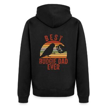 Bester Wellensittich-vater Aller Zeiten - Unisex Premium Bio Zip Hoodie - Schwarz - Hinten - Nico (187cm)