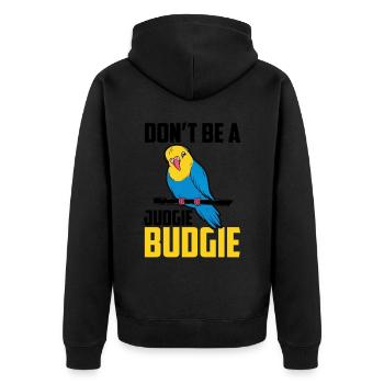 Ne soyez pas un oiseau perroquet Judgie Budgie - Veste à capuche bio Premium Unisexe - noir - Dos - Nico (187cm)