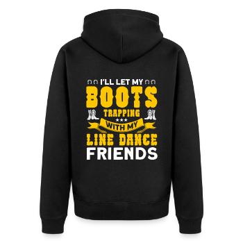 Line Dance Tänzer Westernstiefel Cowboy Western Ta - Unisex Premium Bio Zip Hoodie - Schwarz - Hinten - Nico (187cm)