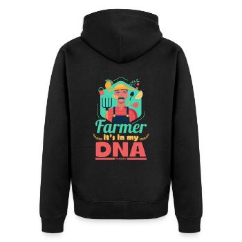 Agriculteur C’est dans mon ADN - Veste à capuche bio Premium Unisexe - noir - Dos - Nico (187cm)