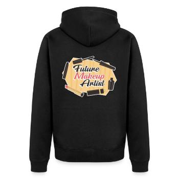 Future Makeup Artist Maskenbildnerin Geschenk - Unisex Premium Bio Zip Hoodie - Schwarz - Hinten - Nico (187cm)