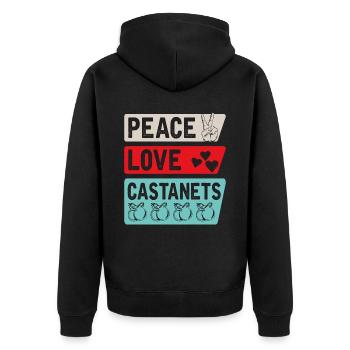 L’instrument de Peace Lovee Castanet - Veste à capuche bio Premium Unisexe - noir - Dos - Nico (187cm)