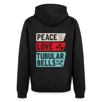 Peace Love Tubular Bells Joueurs - Veste à capuche bio Premium Unisexe - noir - Dos - Nico (187cm)