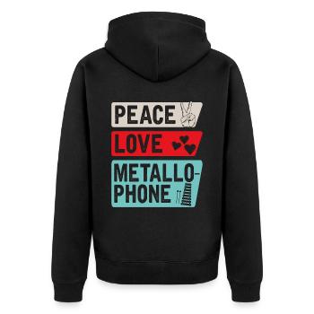 Peace Love Metallo Phone Joueurs - Veste à capuche bio Premium Unisexe - noir - Dos - Nico (187cm)