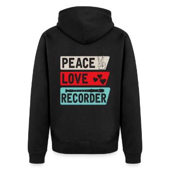 Peace Love Recorder Recorder Player - Veste à capuche bio Premium Unisexe - noir - Dos - Nico (187cm)