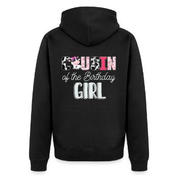 Kuhgeburtstag, Bauer Geburtstag Mädchen - Unisex Premium Bio Zip Hoodie - Schwarz - Hinten - Nico (187cm)