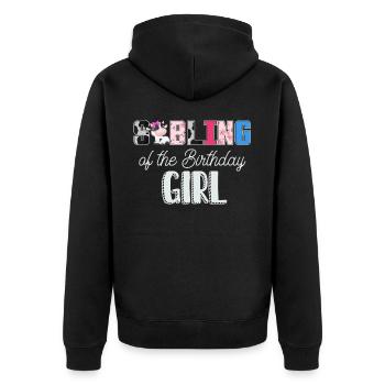 Kuhgeburtstag, Bauer Geburtstag Mädchen - Unisex Premium Bio Zip Hoodie - Schwarz - Hinten - Nico (187cm)