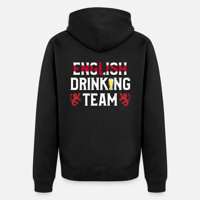 English Drinking Team, Angleterre - Veste à capuche bio Premium Unisexe - noir