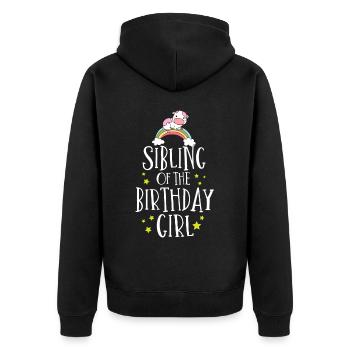 Kuhgeburtstag, Bauer Geburtstag Mädchen - Unisex Premium Bio Zip Hoodie - Schwarz - Hinten - Nico (187cm)