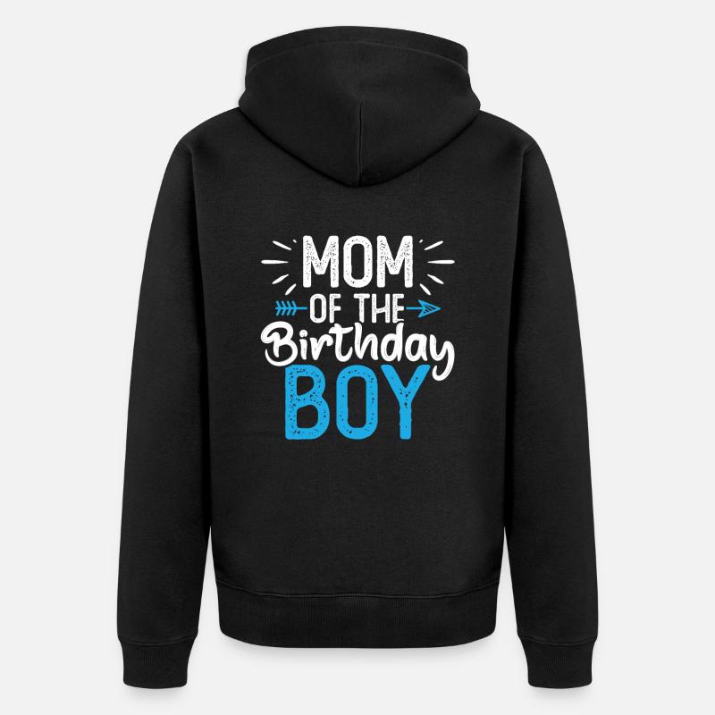 Maman du garçon d’anniversaire - Veste à capuche bio Premium Unisexe - noir