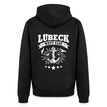 Lübeck - Veste à capuche bio Premium Unisexe - noir - Dos - Nico (187cm)