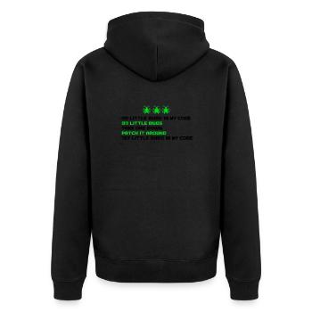 99 petits bugs dans mon code 99 petits bus en prendre un - Veste à capuche bio Premium Unisexe - noir - Dos - Nico (187cm)