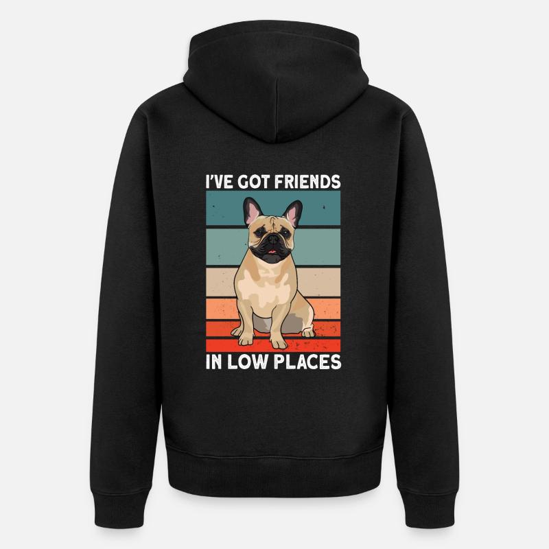 Français Bouledogue - Veste à capuche bio Premium Unisexe - noir