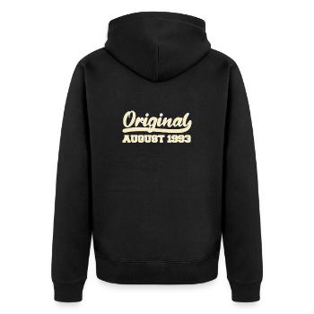 29ème anniversaire Août né 1993 Idée cadeau - Veste à capuche bio Premium Unisexe - noir - Dos - Nico (187cm)