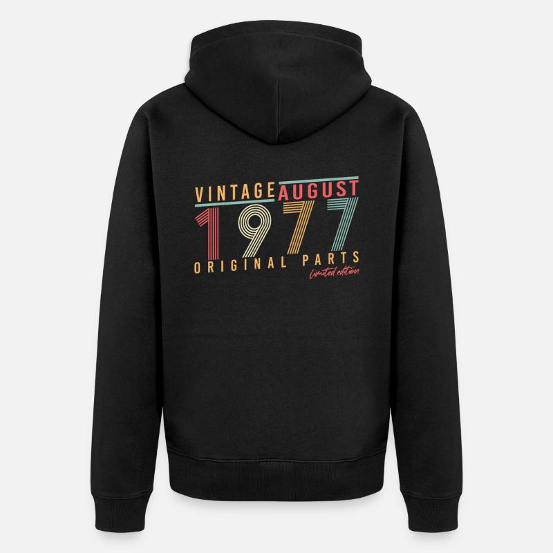 Août 1977 Édition limitée - Veste à capuche bio Premium Unisexe - noir