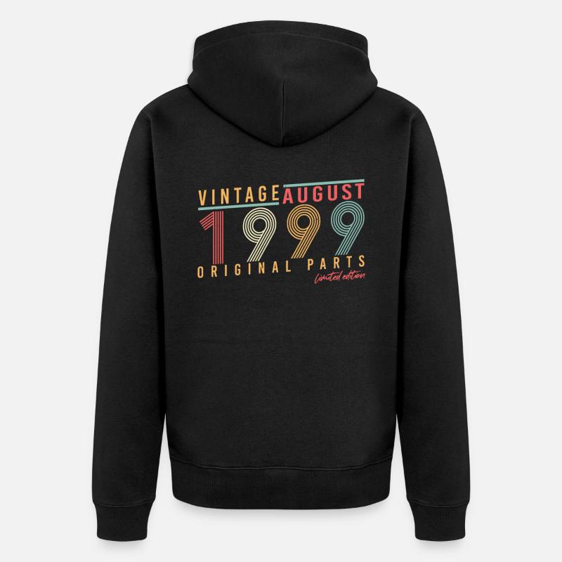Mois de naissance Août 1999 - Veste à capuche bio Premium Unisexe - noir