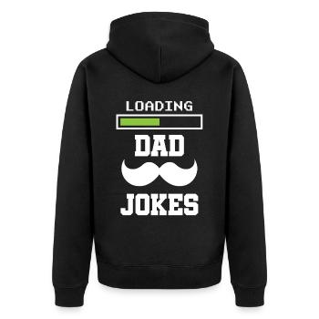Papa Blague Papa Blague Père Blagues - Veste à capuche bio Premium Unisexe - noir - Dos - Nico (187cm)