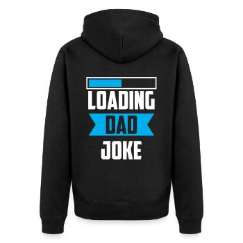 Dad Joke Papa Witz Jokes Vater - Unisex Premium Bio Zip Hoodie - Schwarz - Hinten - Nico (187cm)