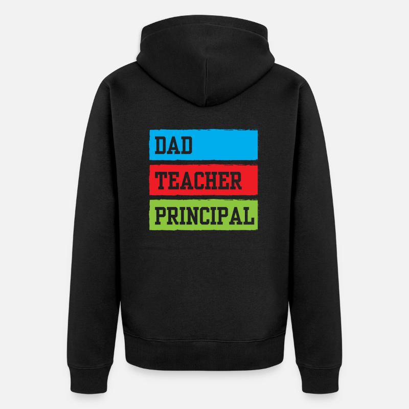 Papa Enseignant Principal Homeschool Homeschooling - Veste à capuche bio Premium Unisexe - noir