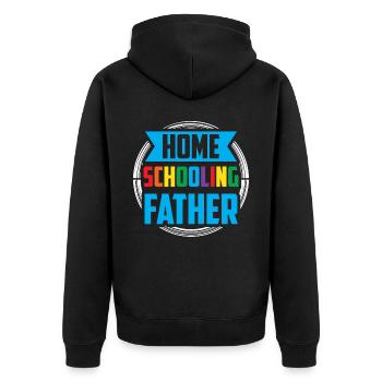 Father With HomeSchool Homeschool Father's Day Dad - Unisex Premium Organic Zip Hoodie - black - Back - Nico (187cm)